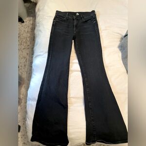 MOTHER Black Flare Jeans